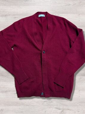 Vintage The Scotch House Made In Scotland 100% Pure Wool Cardigan Sweater Large